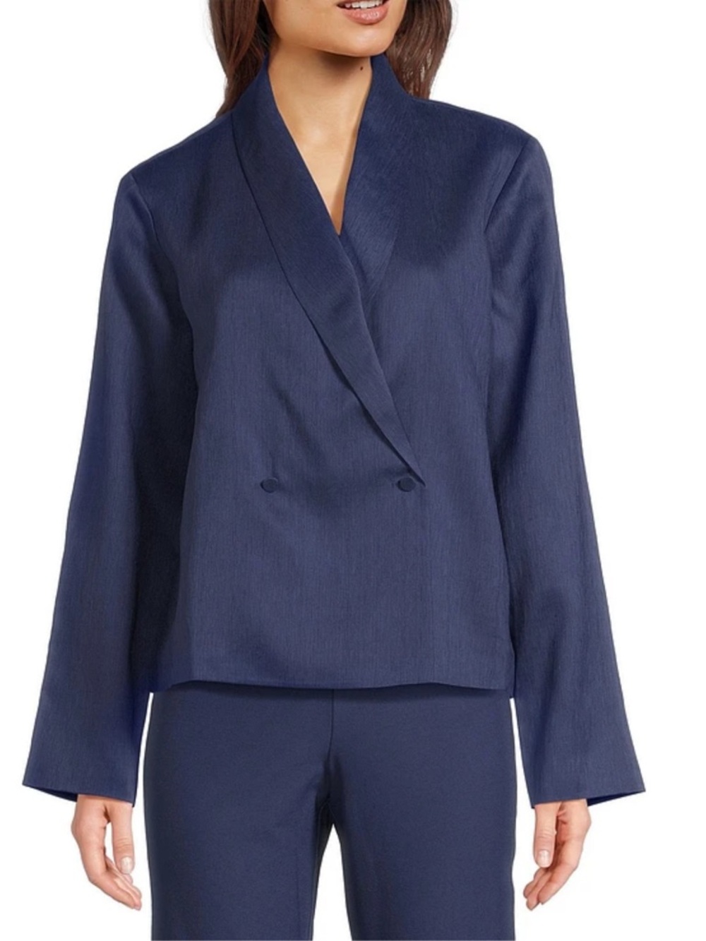 NWT EILEEN FISHER Shawl Collar Linen & Silk-Blend Jacket